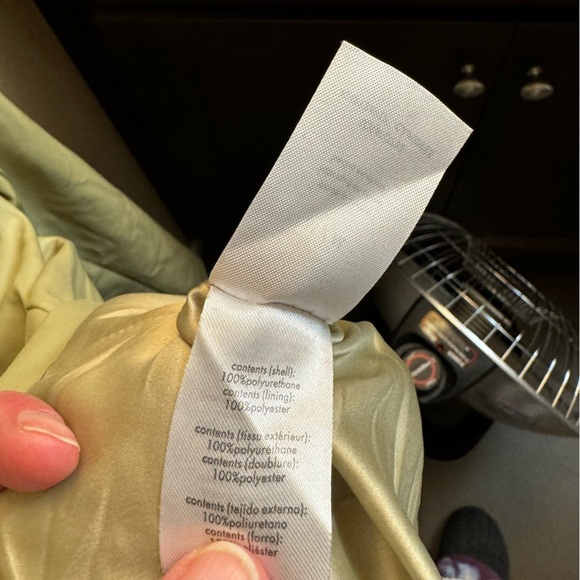 WEWOREWHAT Women’s Downtown Blazer Vegan Leather size M jacket Oat Sage Grn EUC - Picture 15 of 17